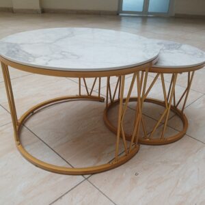 Two-Piece Marble Nesting Coffee Table Set