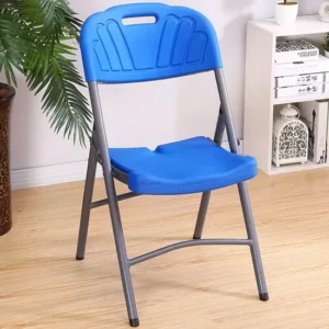 Blue Heavy-Duty Plastic Folding Chair