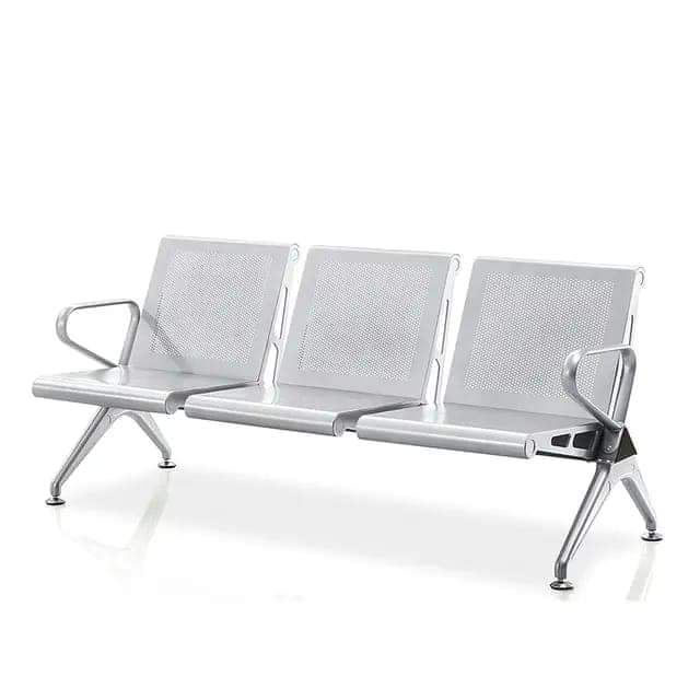 Unpadded Three-Seater Heavy-Duty Waiting Bench - Image 2
