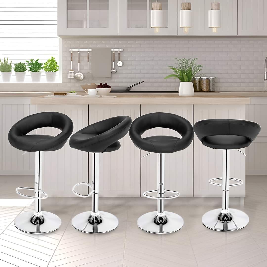 Leather Adjustable Height Counter Stool