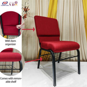 Red Heavy-Duty Church Chair.