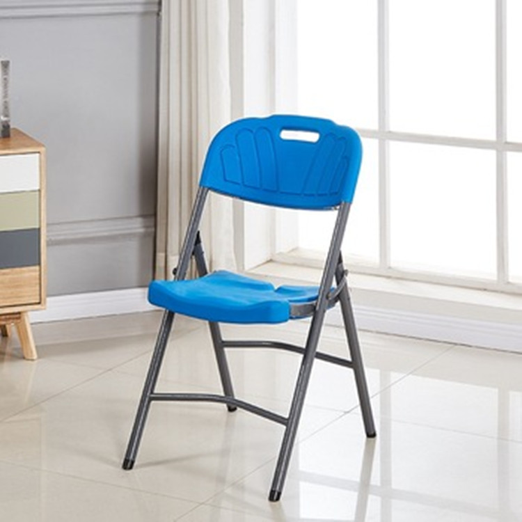 Blue Heavy-Duty Plastic Folding Chair - Image 2