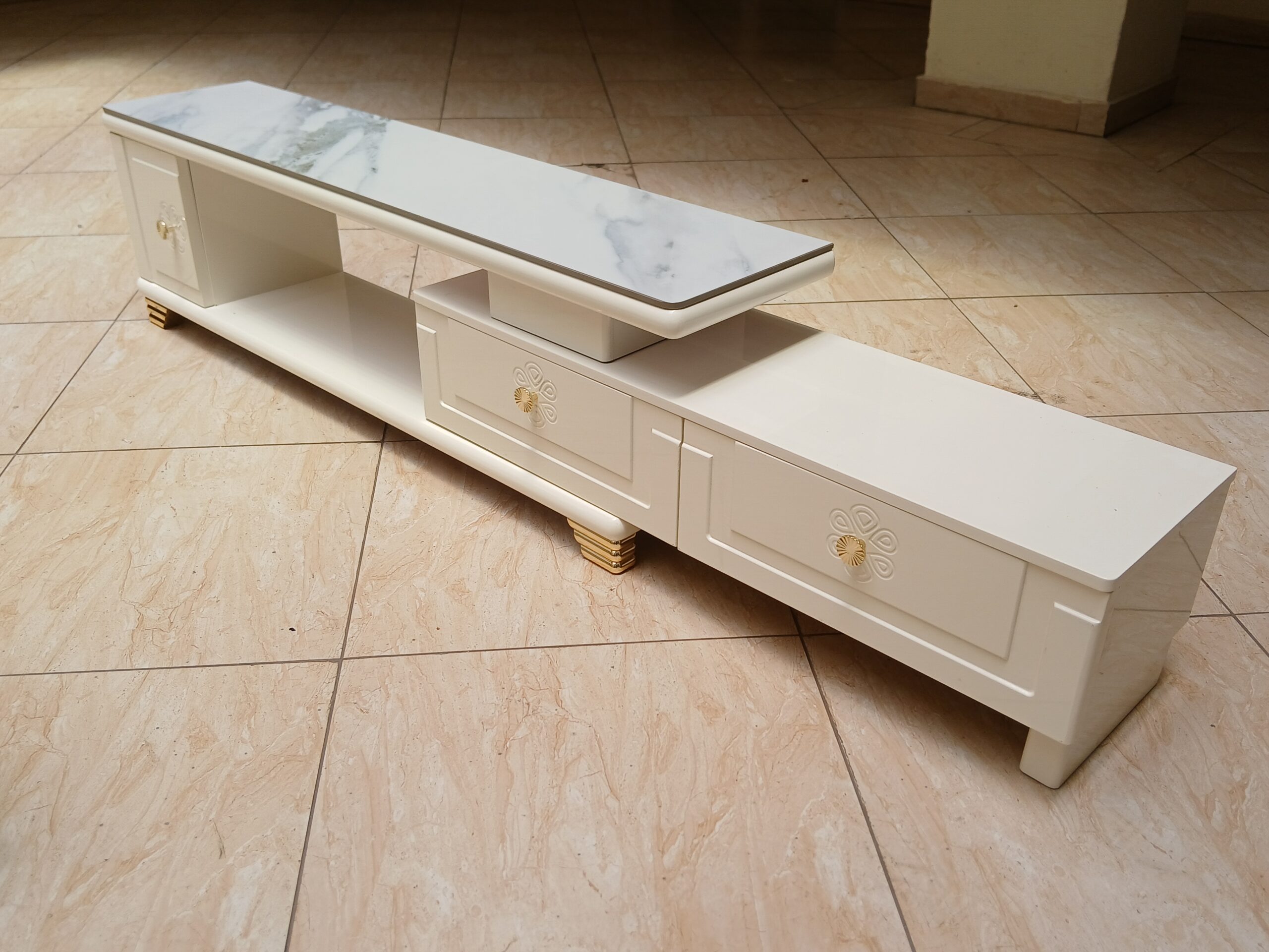 Premium Matching Marble Coffee Table and TV Stand Set. - Image 5