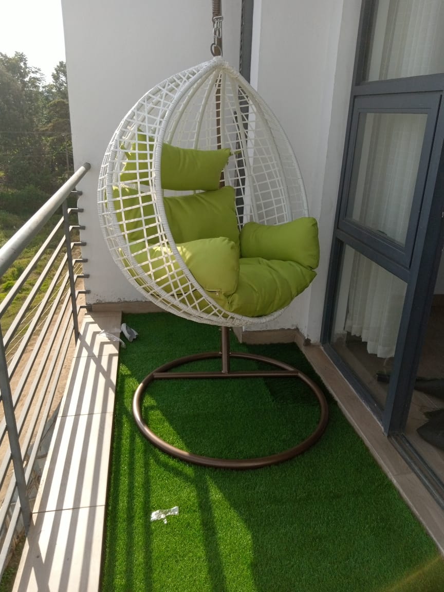 White Hammock Balcony Swing Chair - Image 2