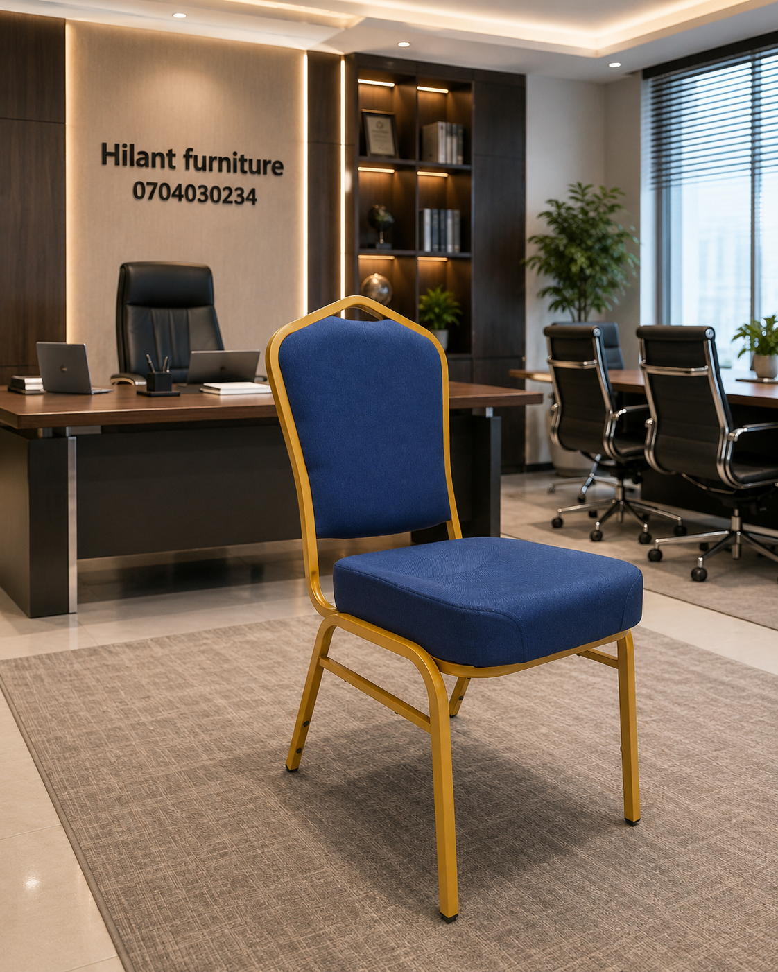Blue High-Density Conference Banquet Chair. - Image 2