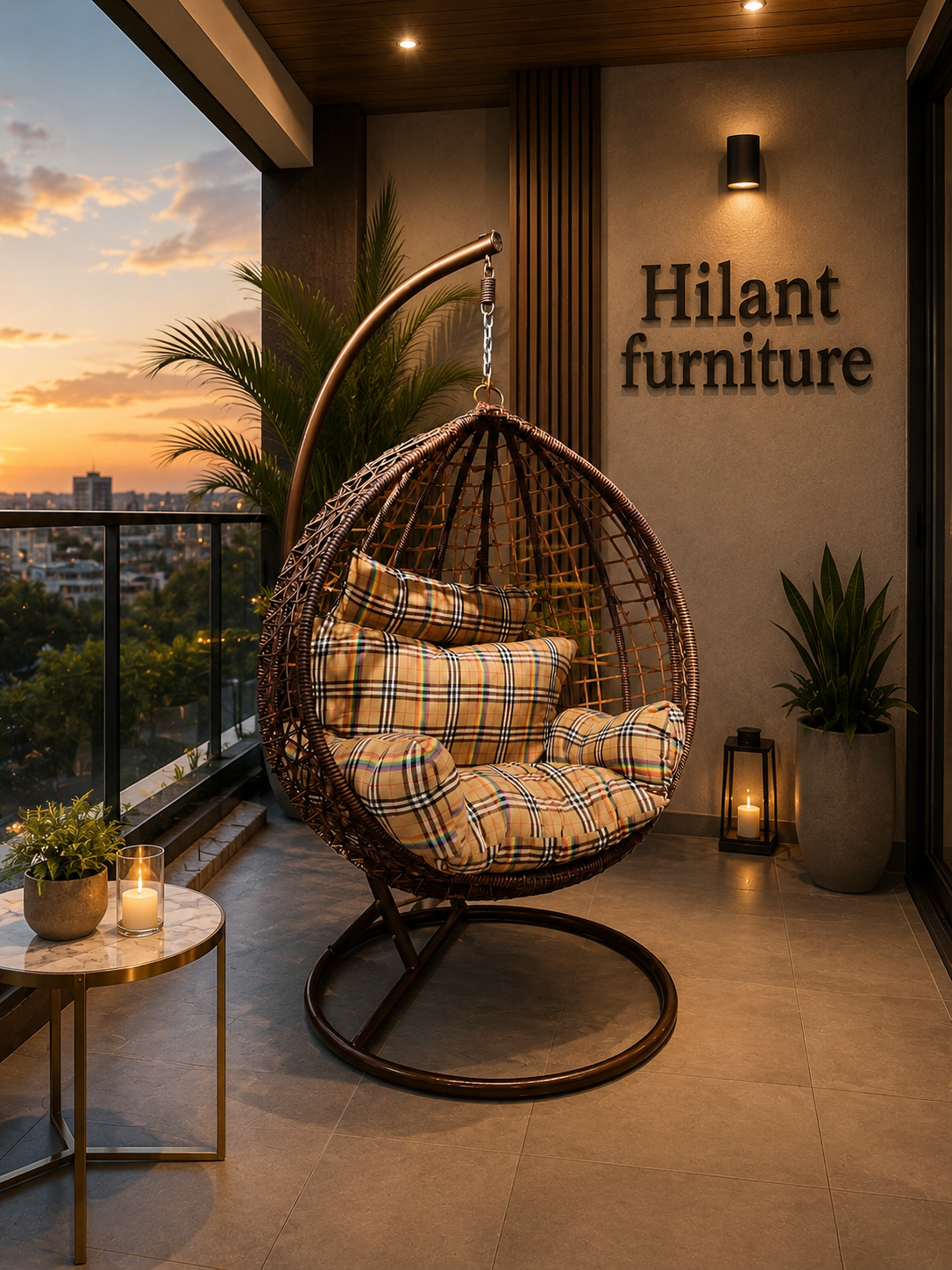 Brown Hammock Balcony Swing Chair