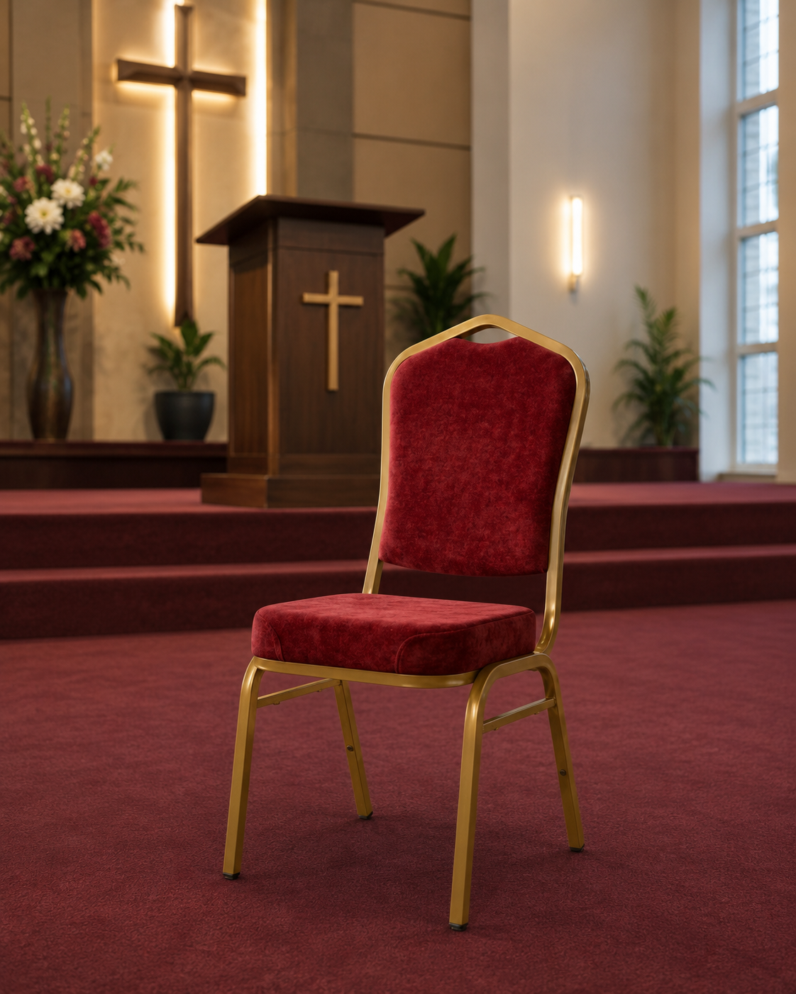 Red High-Density Banquet/Church Chair.