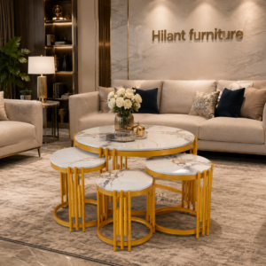 Marble 4-in-1 Round Nesting Coffee Table.
