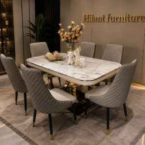 6-Seater Marble Top Dining Set