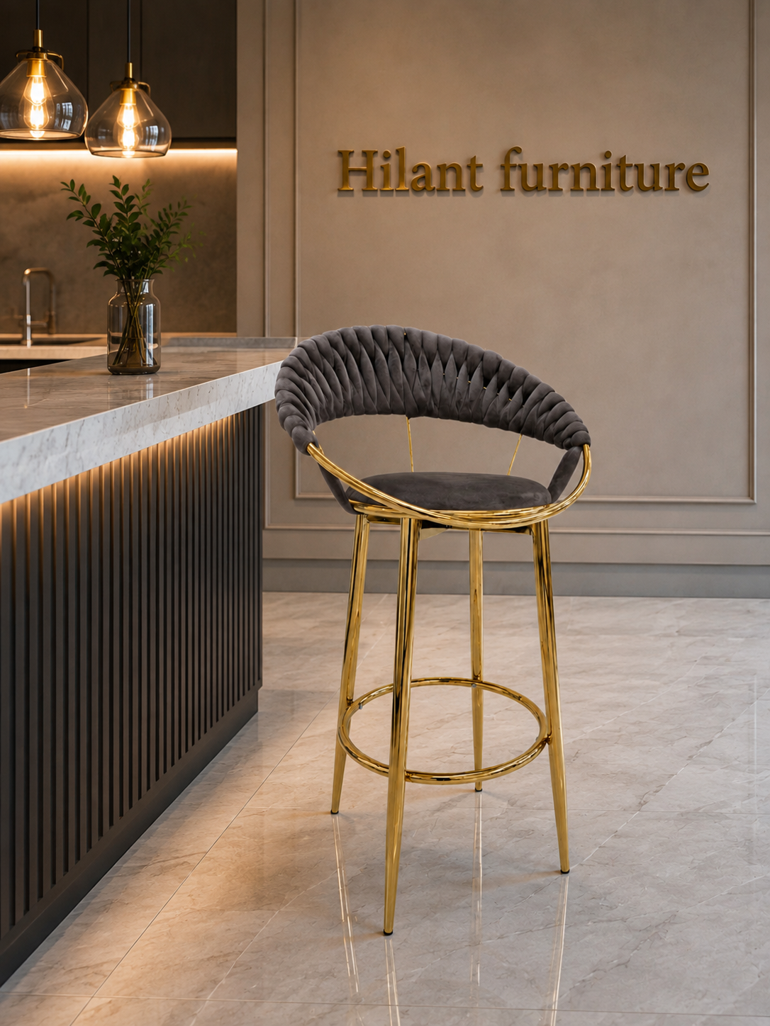Modern High-Back Kitchen & Counter Stool. - Image 3