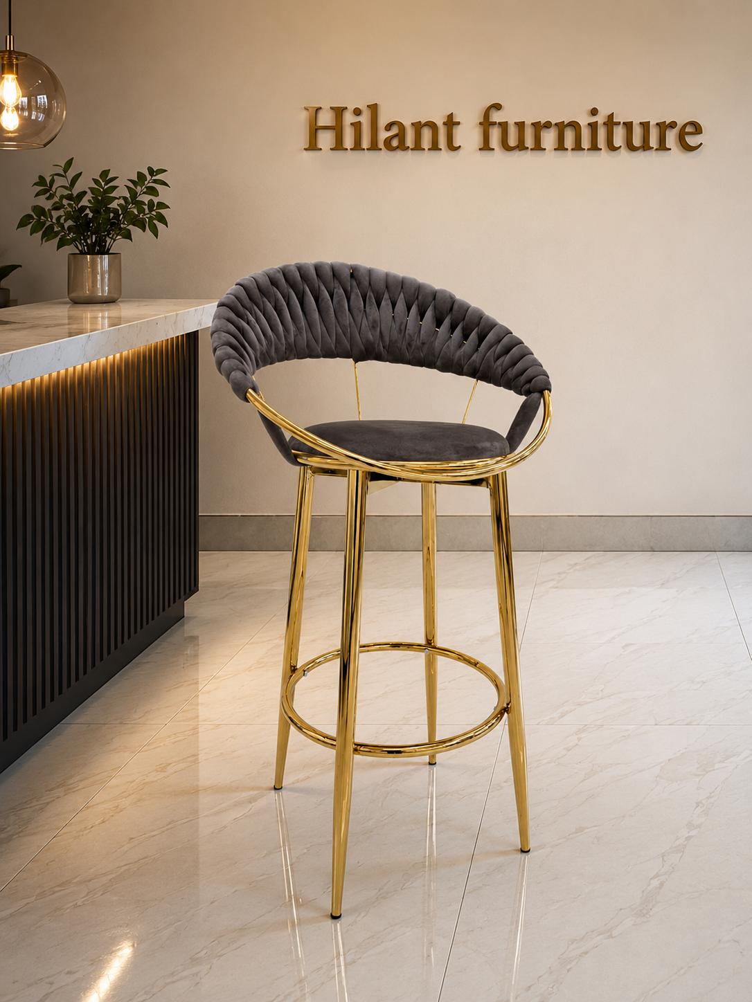 Modern High-Back Kitchen & Counter Stool.