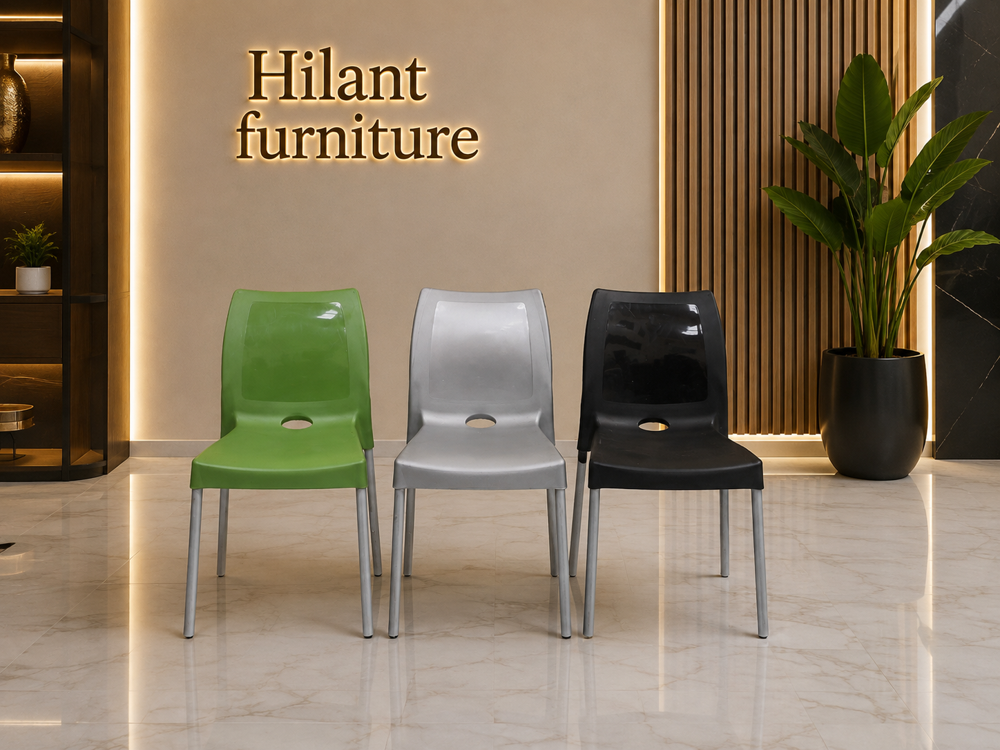Coloured Heavy-Duty Plastic Stackable Chair. - Image 2