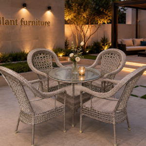 Elegant 4-Seater Rattan Outdoor Set