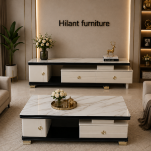 Black & White Matching Coffee Table And Tv Stand.