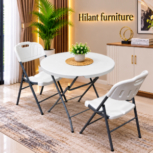 2-Seater Foldable Dining Set with Round Table.