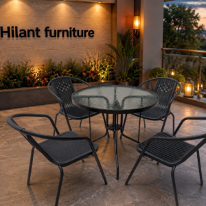 Brown 4-Seater Outdoor Bistro Set